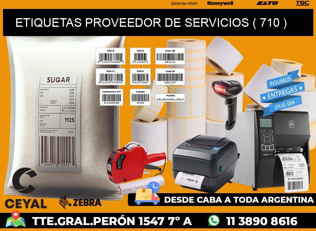 ETIQUETAS PROVEEDOR DE SERVICIOS ( 710 )