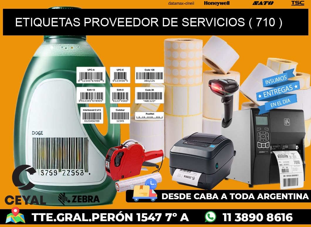 ETIQUETAS PROVEEDOR DE SERVICIOS ( 710 )