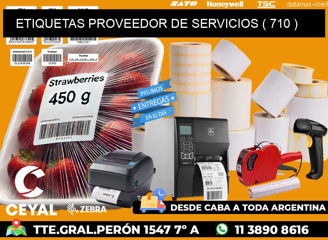 ETIQUETAS PROVEEDOR DE SERVICIOS ( 710 )