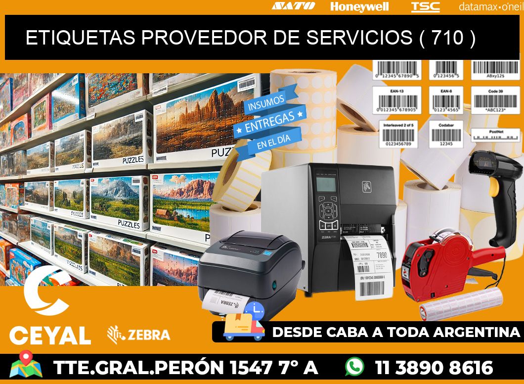 ETIQUETAS PROVEEDOR DE SERVICIOS ( 710 )