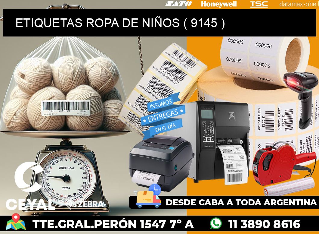 ETIQUETAS ROPA DE NIÑOS ( 9145 )