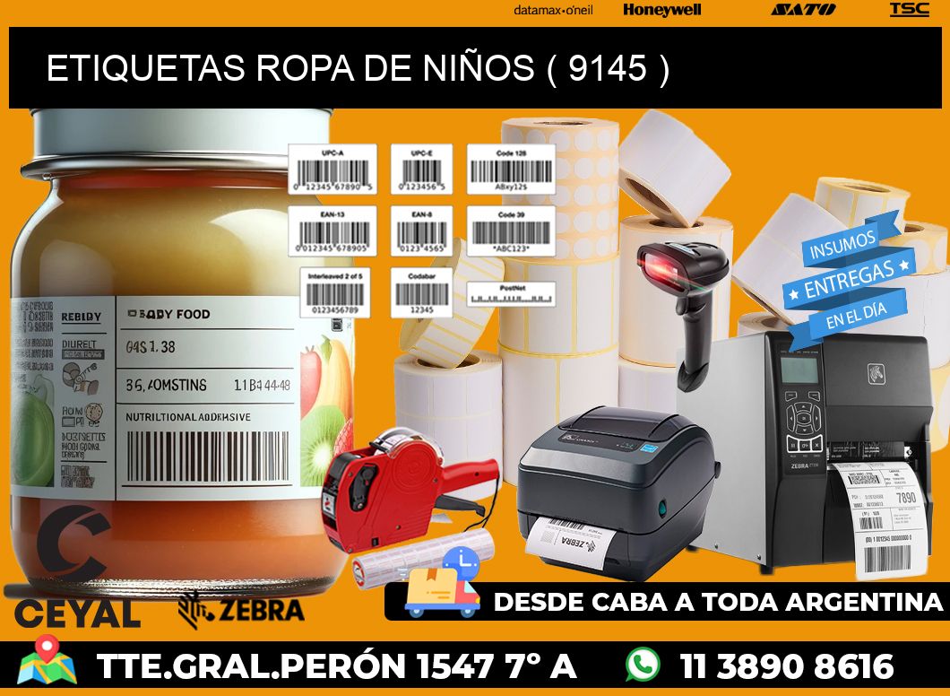 ETIQUETAS ROPA DE NIÑOS ( 9145 )