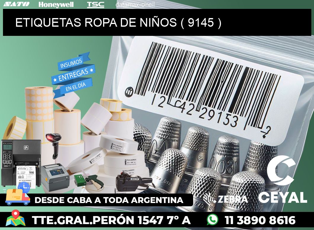 ETIQUETAS ROPA DE NIÑOS ( 9145 )