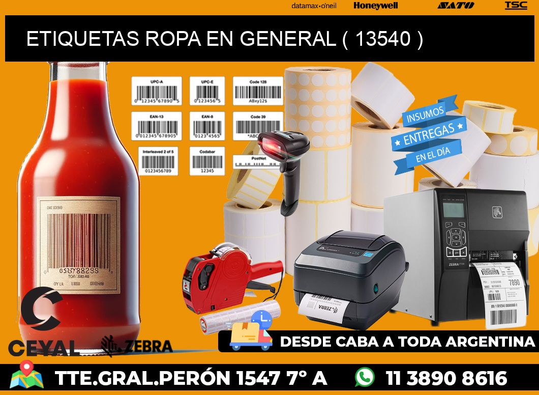 ETIQUETAS ROPA EN GENERAL ( 13540 )