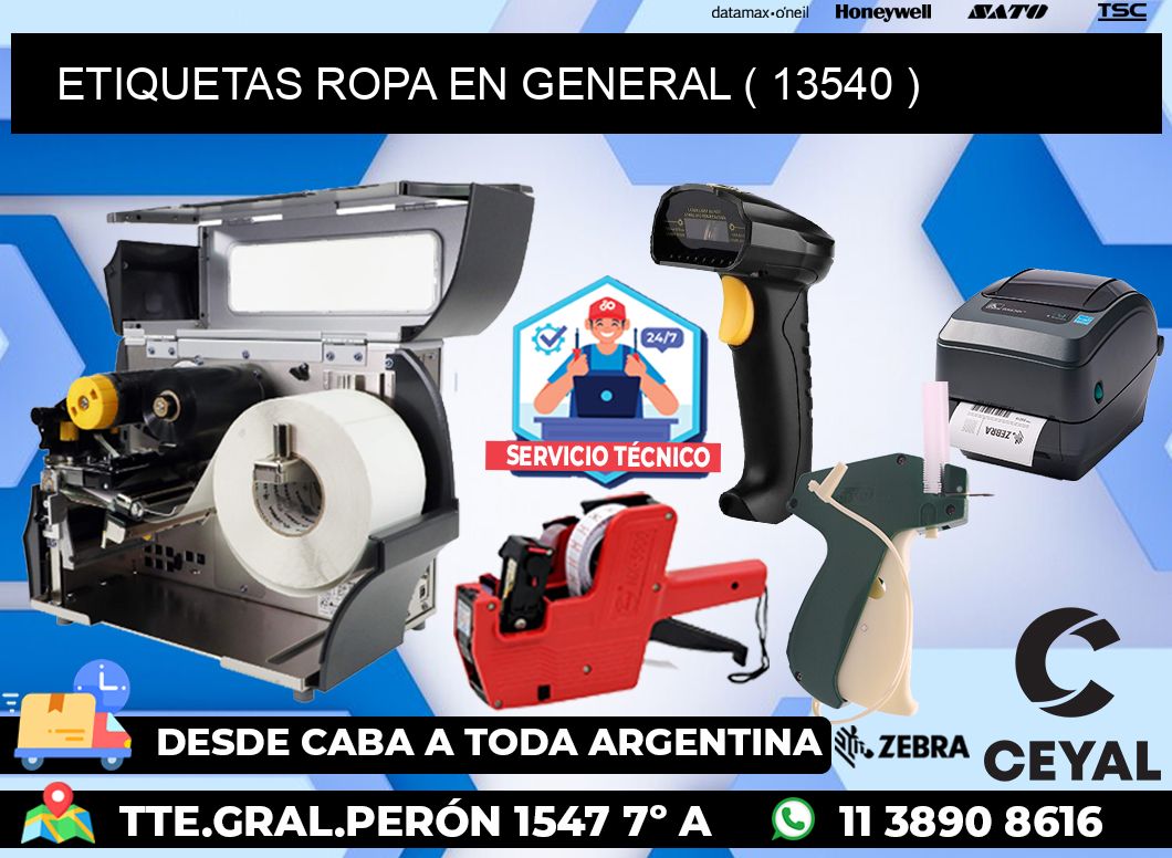 ETIQUETAS ROPA EN GENERAL ( 13540 )