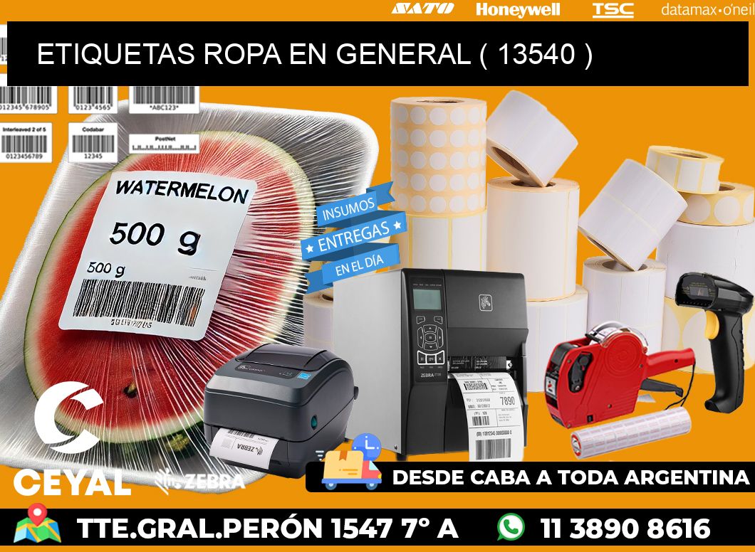 ETIQUETAS ROPA EN GENERAL ( 13540 )