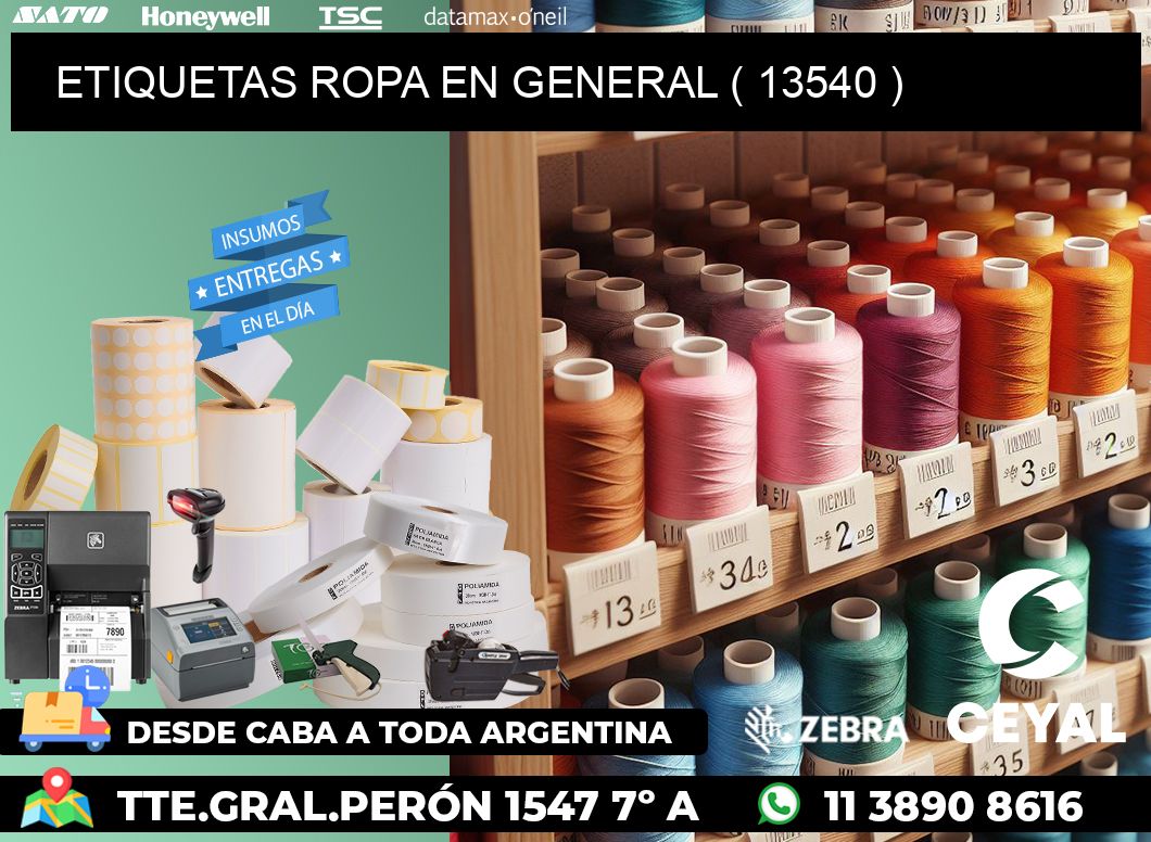 ETIQUETAS ROPA EN GENERAL ( 13540 )