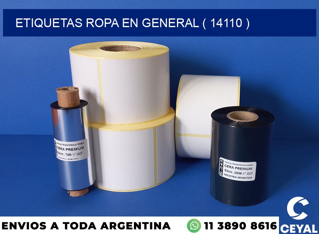 ETIQUETAS ROPA EN GENERAL ( 14110 )