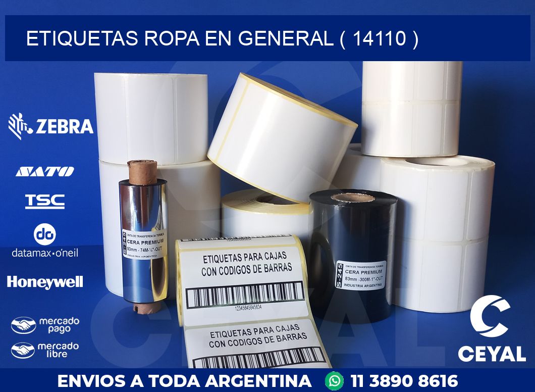 ETIQUETAS ROPA EN GENERAL ( 14110 )