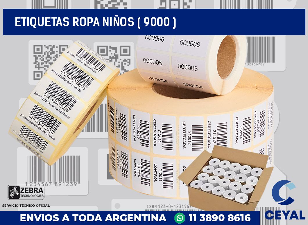 ETIQUETAS ROPA NIÑOS ( 9000 )