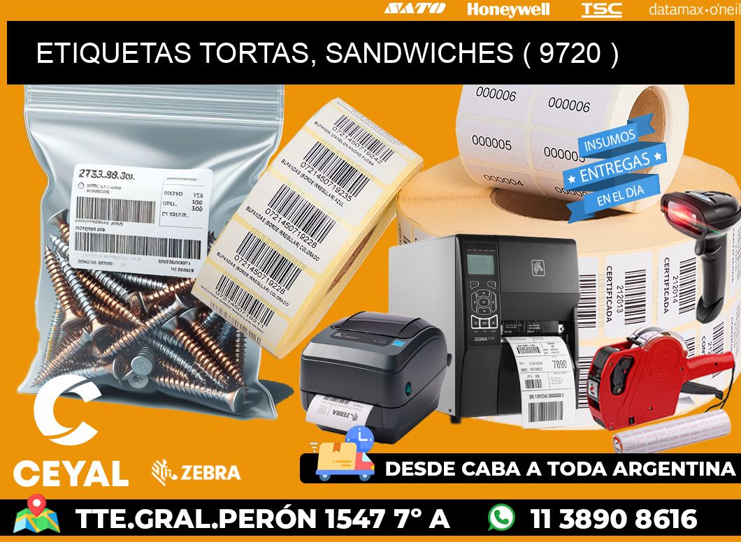 ETIQUETAS TORTAS, SANDWICHES ( 9720 )