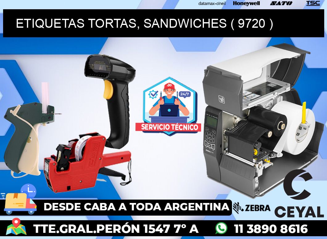 ETIQUETAS TORTAS, SANDWICHES ( 9720 )