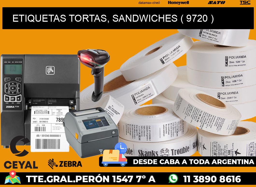 ETIQUETAS TORTAS, SANDWICHES ( 9720 )