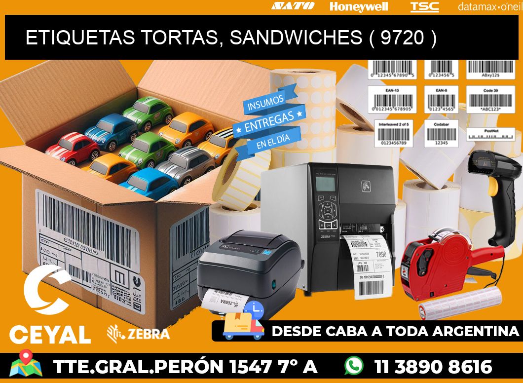 ETIQUETAS TORTAS, SANDWICHES ( 9720 )