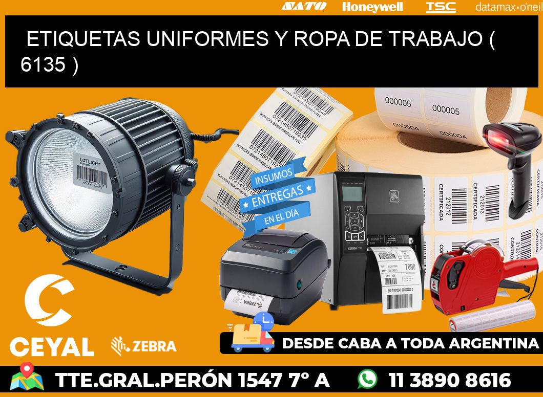 ETIQUETAS UNIFORMES Y ROPA DE TRABAJO ( 6135 )