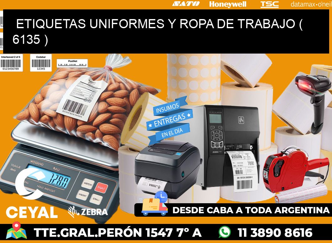 ETIQUETAS UNIFORMES Y ROPA DE TRABAJO ( 6135 )