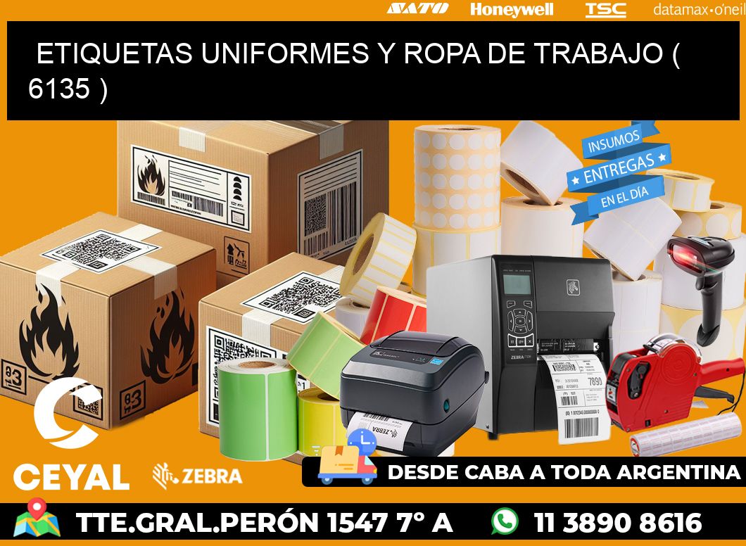 ETIQUETAS UNIFORMES Y ROPA DE TRABAJO ( 6135 )