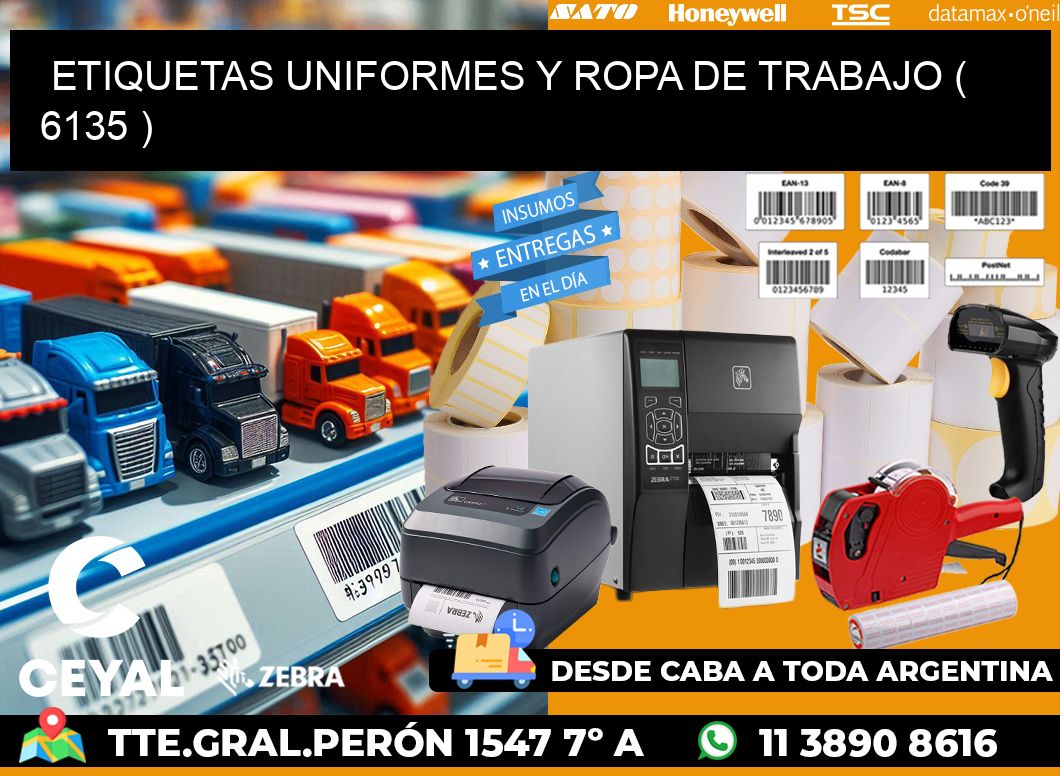 ETIQUETAS UNIFORMES Y ROPA DE TRABAJO ( 6135 )