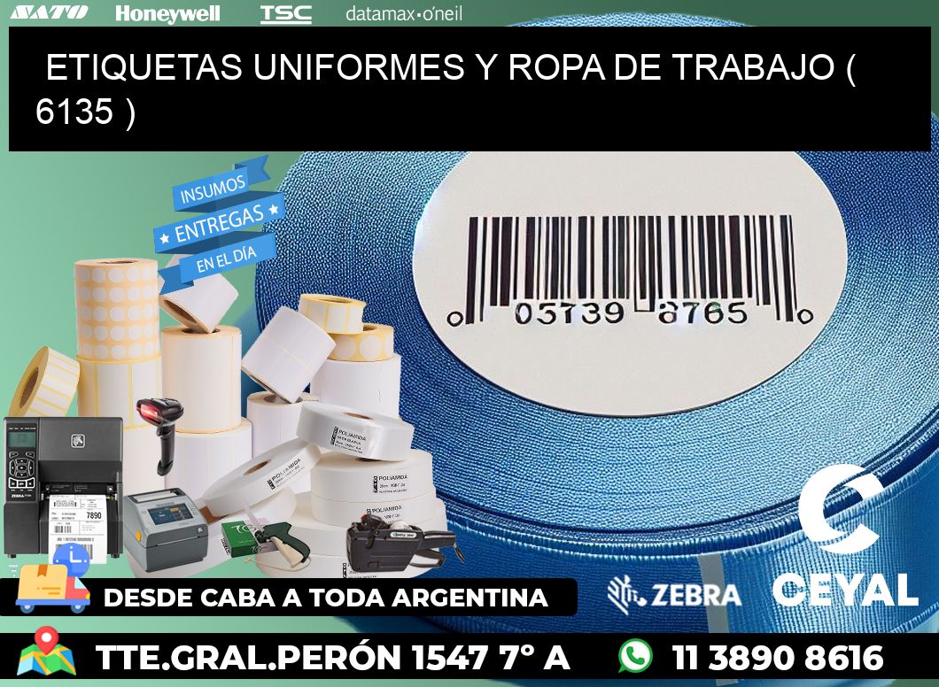 ETIQUETAS UNIFORMES Y ROPA DE TRABAJO ( 6135 )