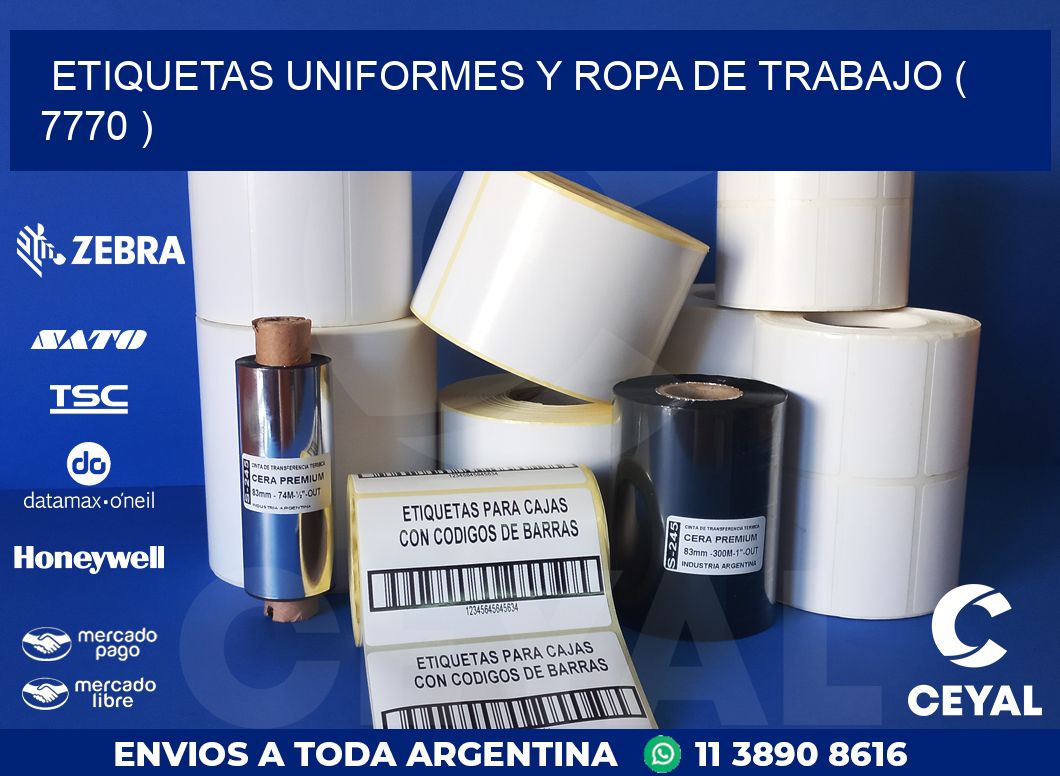 ETIQUETAS UNIFORMES Y ROPA DE TRABAJO ( 7770 )