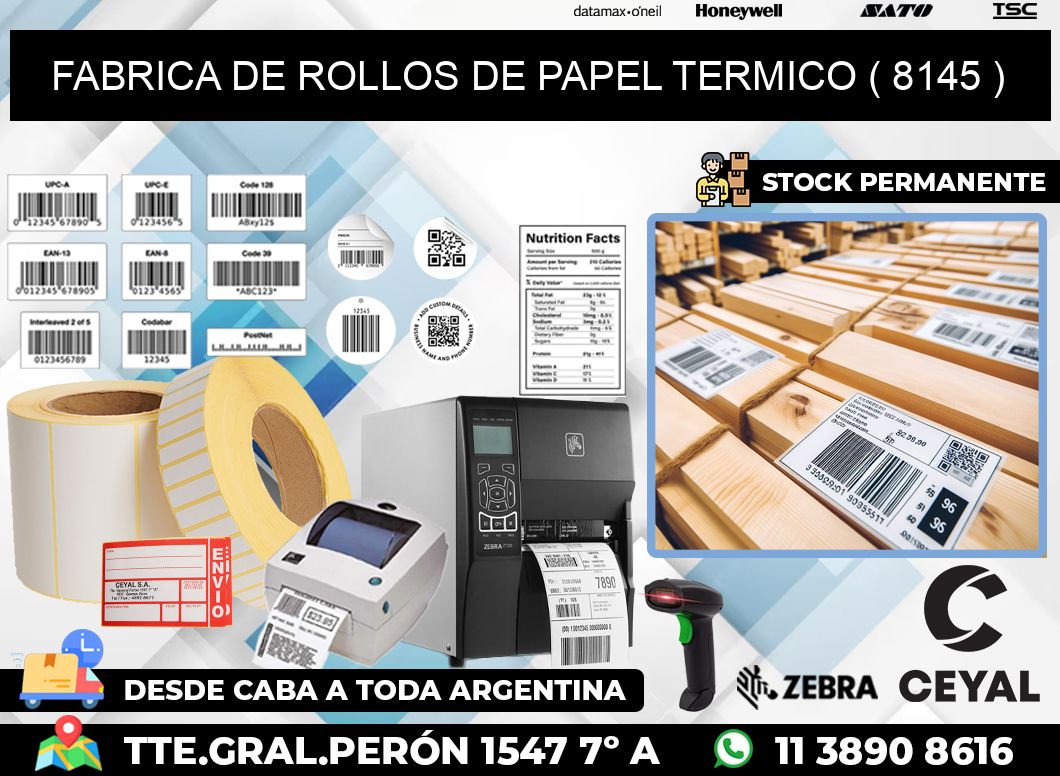 FABRICA DE ROLLOS DE PAPEL TERMICO ( 8145 )