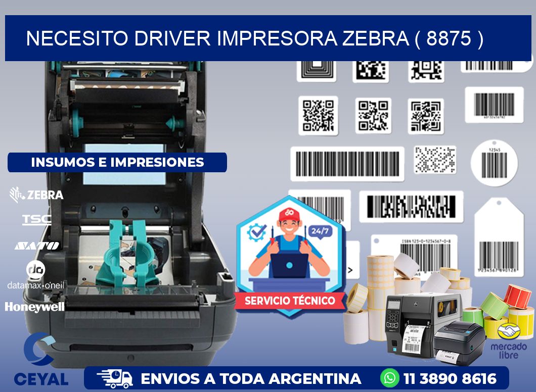 NECESITO DRIVER IMPRESORA ZEBRA ( 8875 )