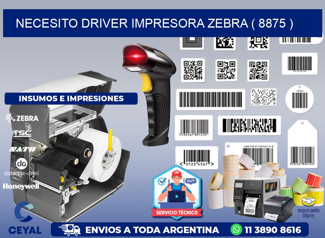 NECESITO DRIVER IMPRESORA ZEBRA ( 8875 )