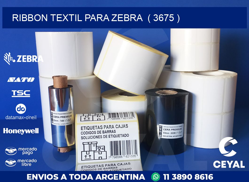 RIBBON TEXTIL PARA ZEBRA  ( 3675 )