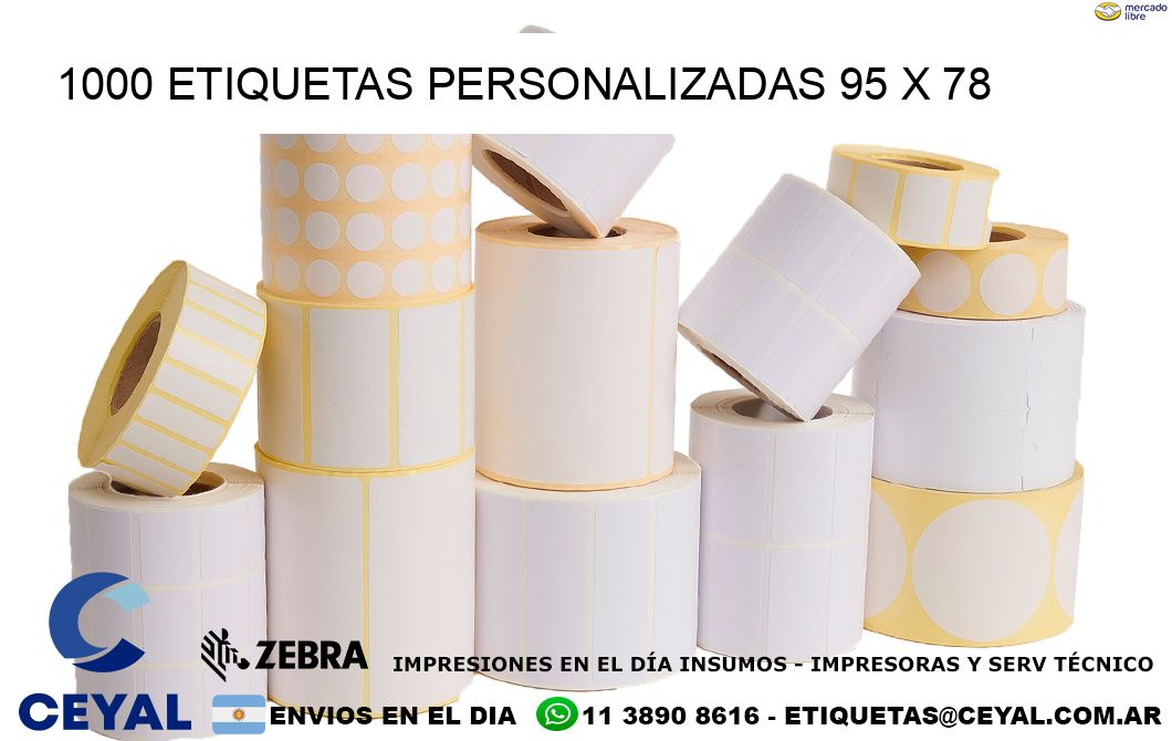 1000 ETIQUETAS PERSONALIZADAS 95 x 78