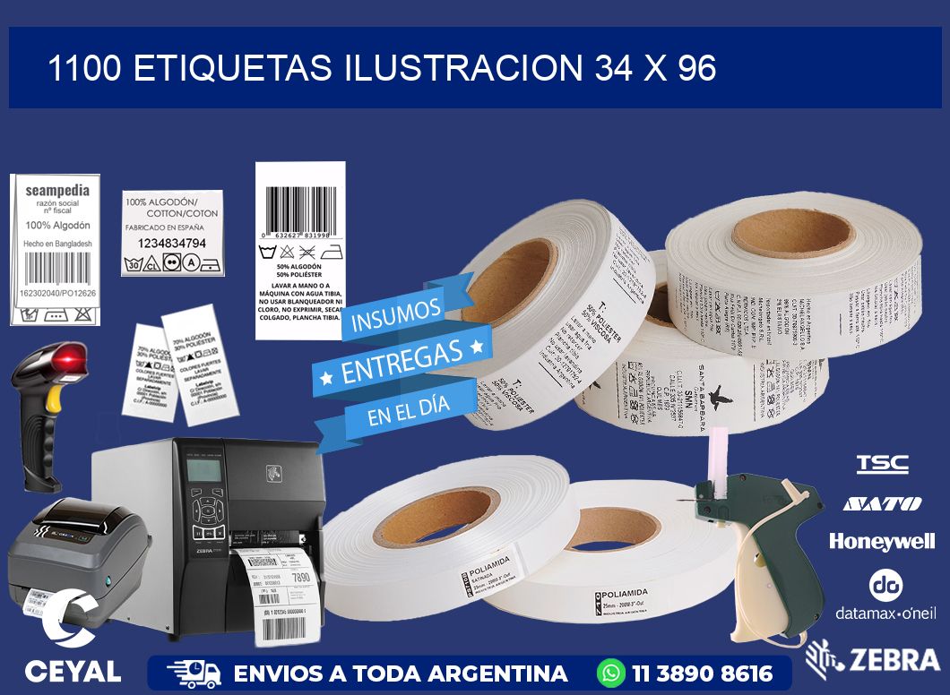 1100 ETIQUETAS ILUSTRACION 34 x 96