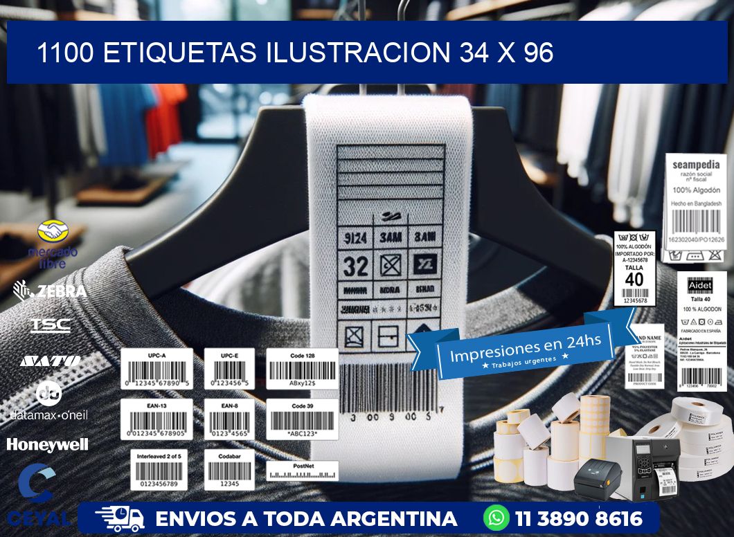 1100 ETIQUETAS ILUSTRACION 34 x 96