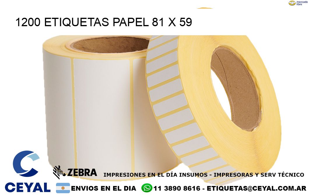 1200 ETIQUETAS PAPEL 81 x 59