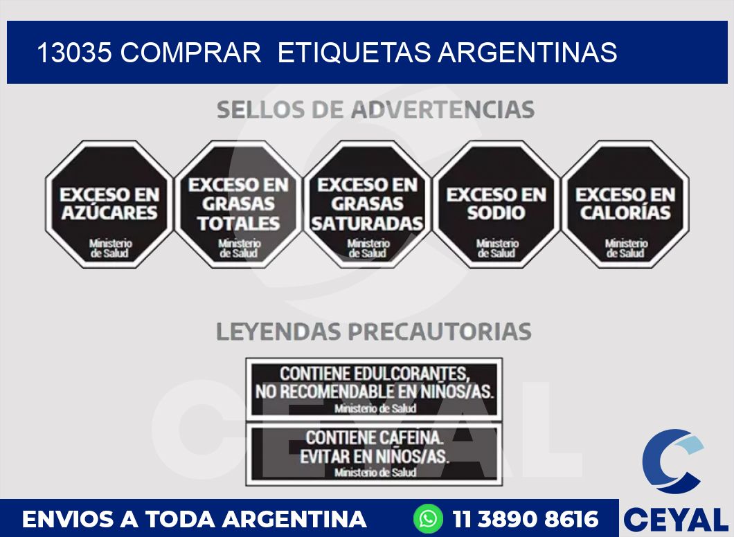 13035 COMPRAR  ETIQUETAS ARGENTINAS