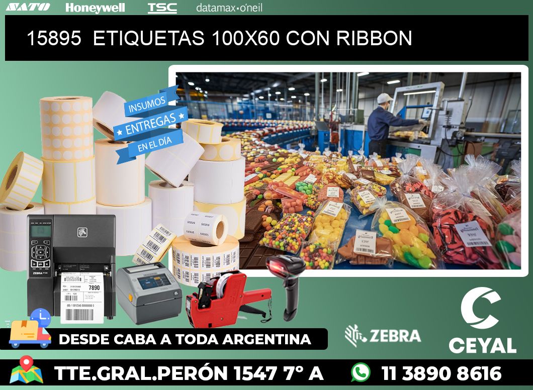 15895  ETIQUETAS 100X60 CON RIBBON