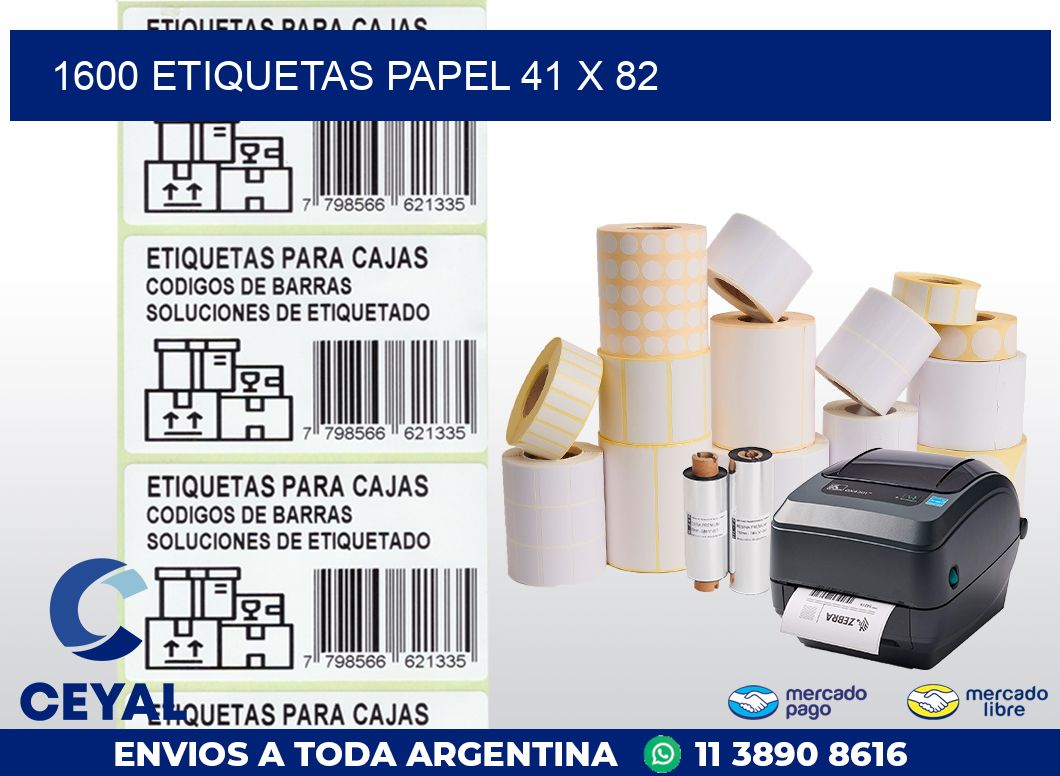 1600 ETIQUETAS PAPEL 41 x 82