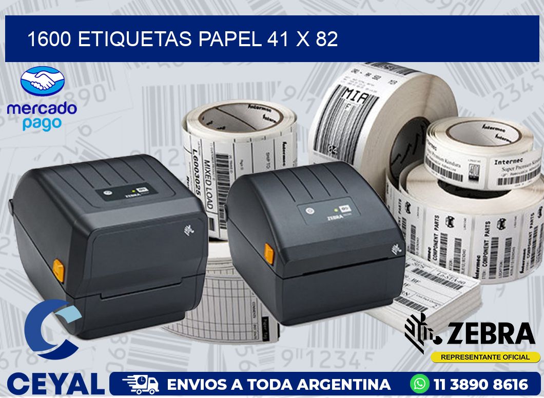 1600 ETIQUETAS PAPEL 41 x 82