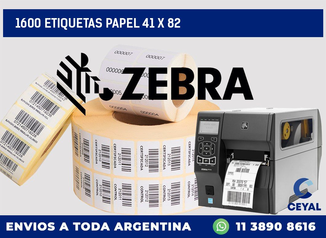 1600 ETIQUETAS PAPEL 41 x 82