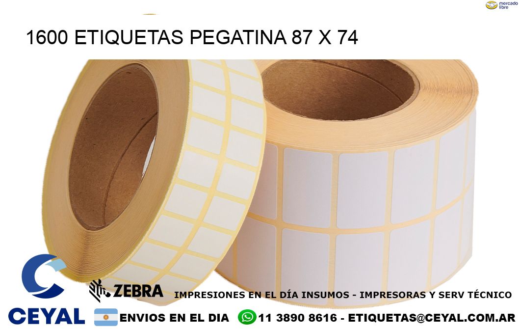 1600 ETIQUETAS PEGATINA 87 x 74