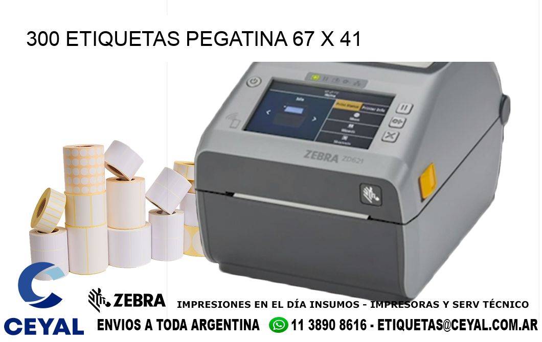 300 ETIQUETAS PEGATINA 67 x 41