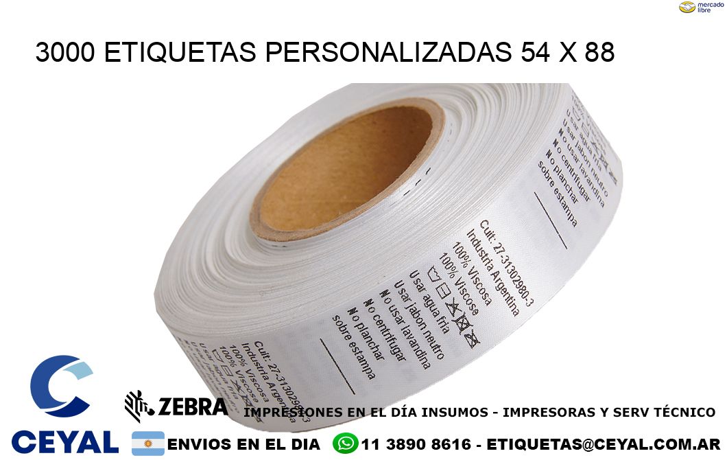 3000 ETIQUETAS PERSONALIZADAS 54 x 88