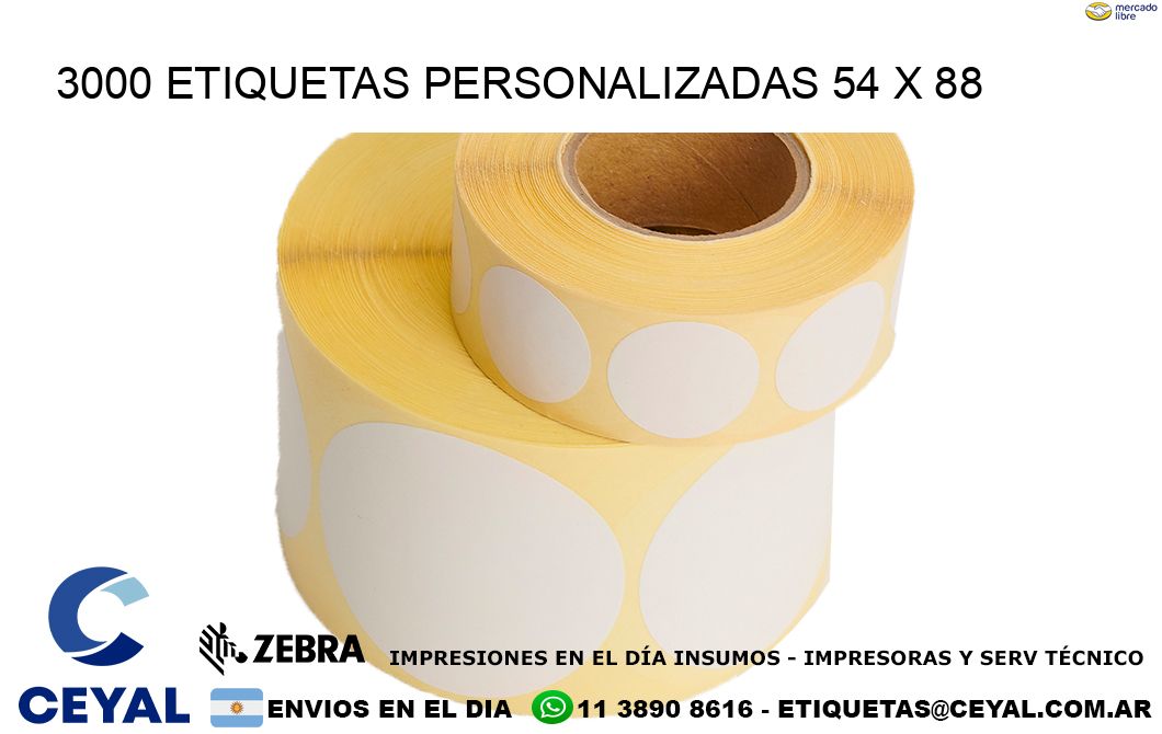 3000 ETIQUETAS PERSONALIZADAS 54 x 88