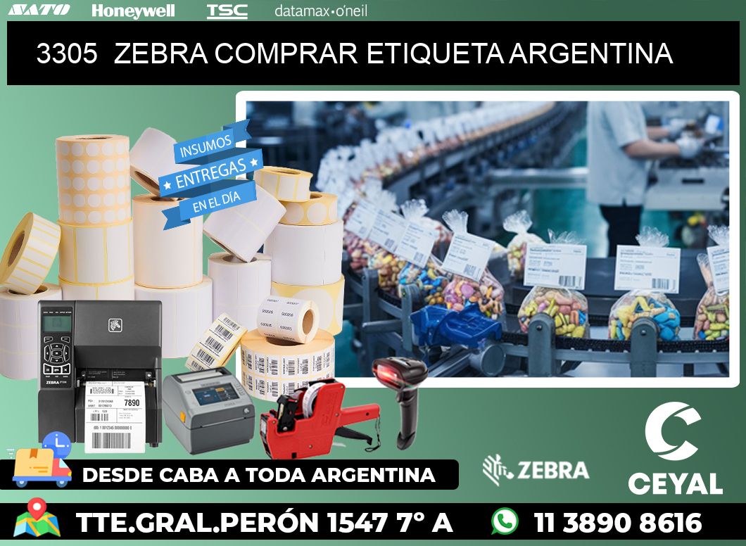 3305  ZEBRA COMPRAR ETIQUETA ARGENTINA