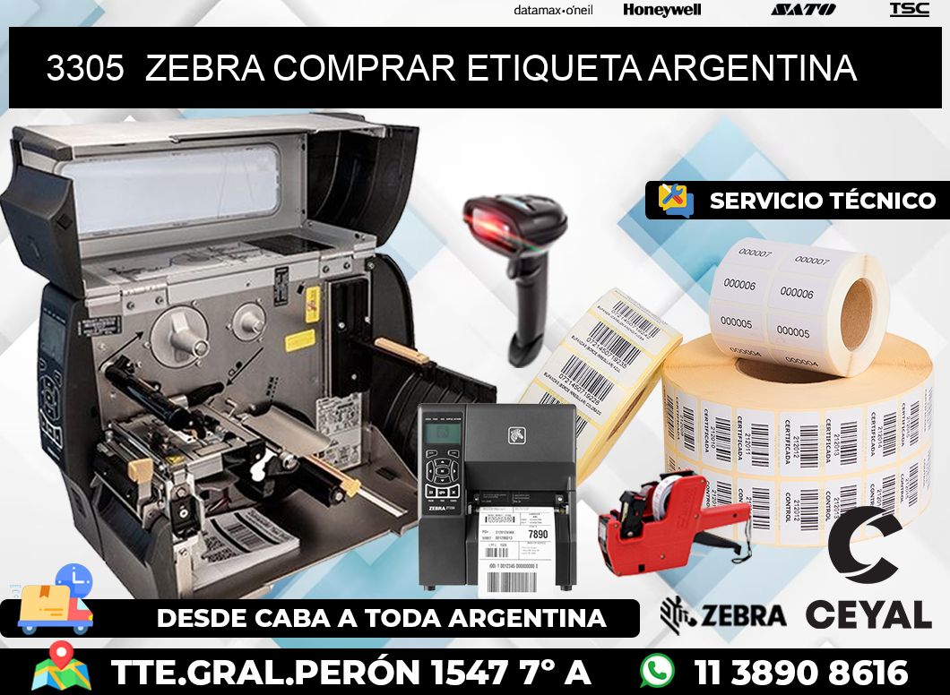 3305  ZEBRA COMPRAR ETIQUETA ARGENTINA