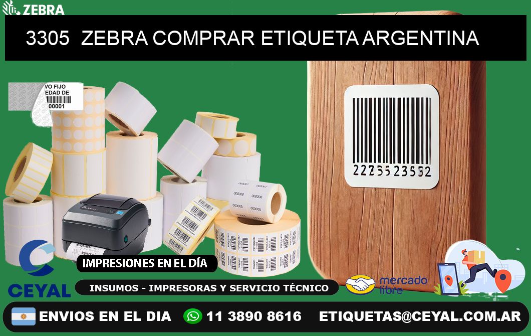 3305  ZEBRA COMPRAR ETIQUETA ARGENTINA