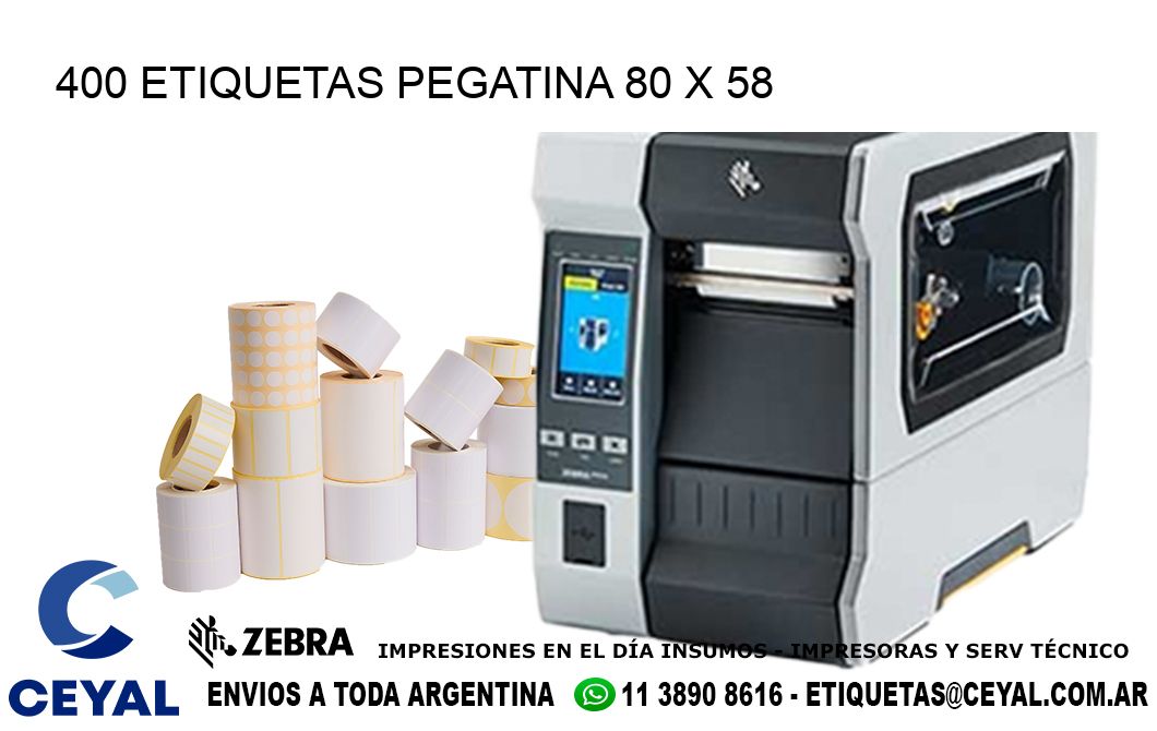 400 ETIQUETAS PEGATINA 80 x 58