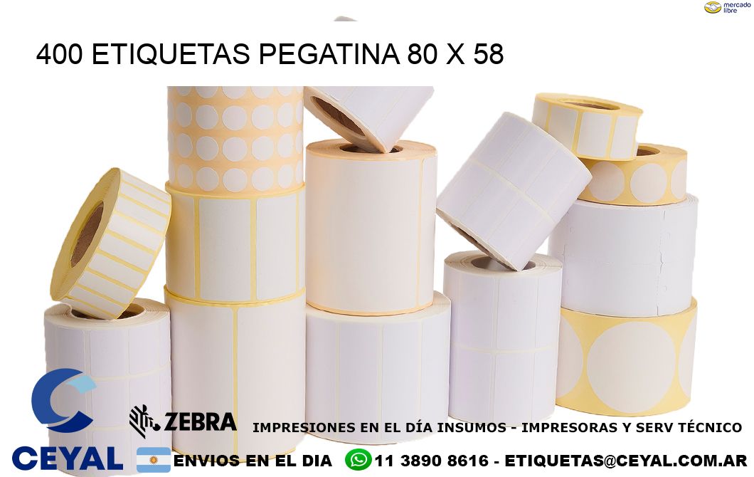 400 ETIQUETAS PEGATINA 80 x 58