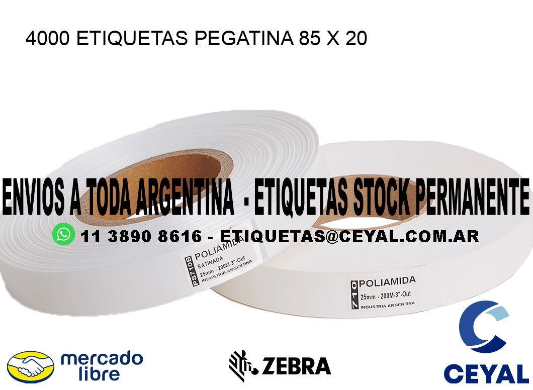 4000 ETIQUETAS PEGATINA 85 x 20