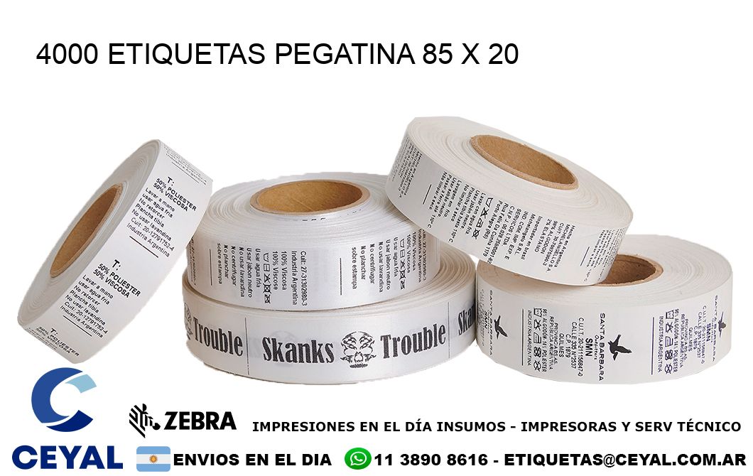 4000 ETIQUETAS PEGATINA 85 x 20