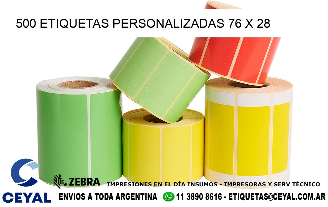 500 ETIQUETAS PERSONALIZADAS 76 x 28