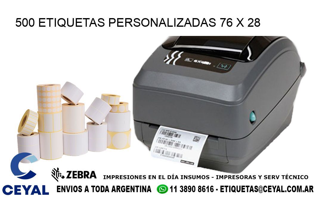 500 ETIQUETAS PERSONALIZADAS 76 x 28